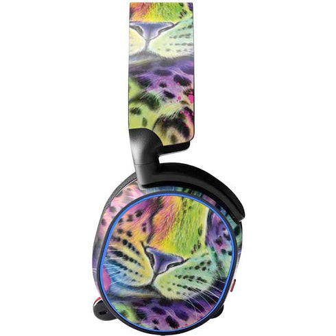 Neon Rainbow Cheetah with Rose by Sheena Pike SteelSeries Arctis 3 Skin